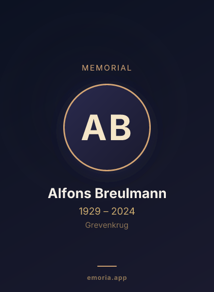 Memorial portrait of Alfons Breulmann