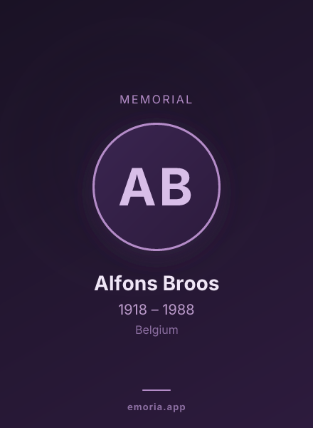 Memorial portrait of Alfons Broos