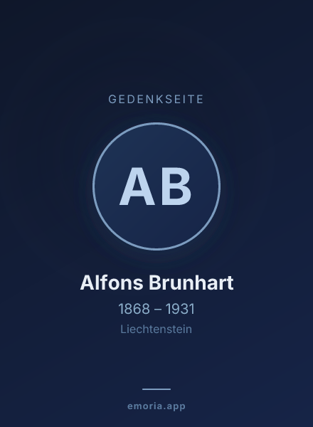 Gedenkportrait von Alfons Brunhart