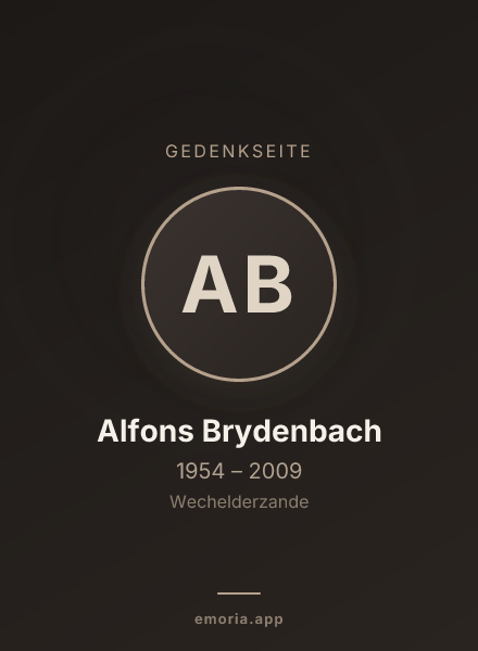 Gedenkportrait von Alfons Brydenbach