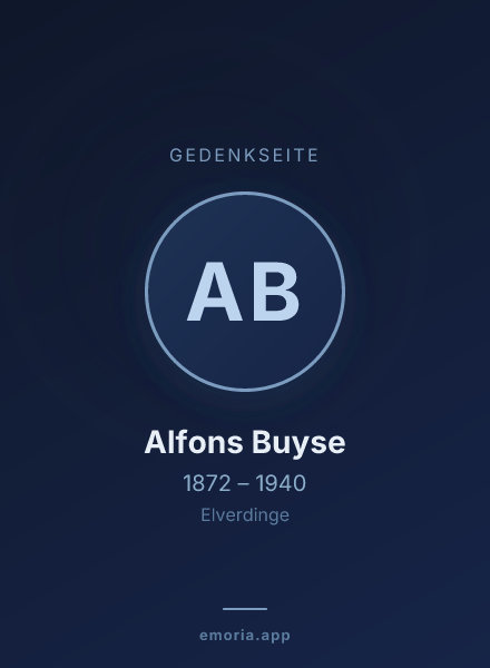 Gedenkportrait von Alfons Buyse