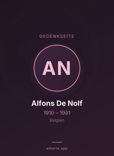 Gedenkportrait von Alfons De Nolf