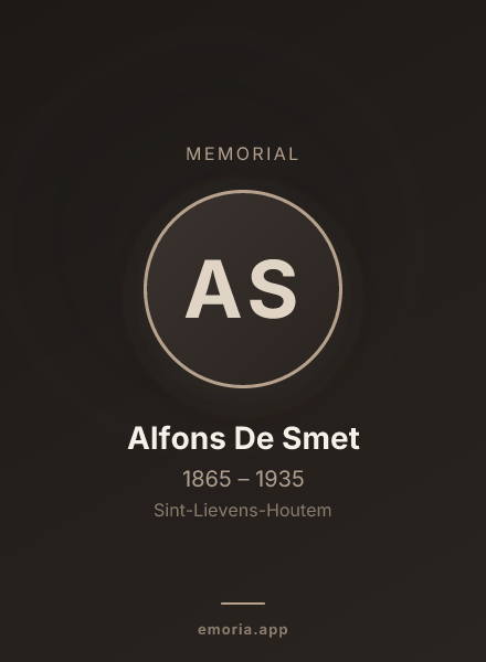 Memorial portrait of Alfons De Smet