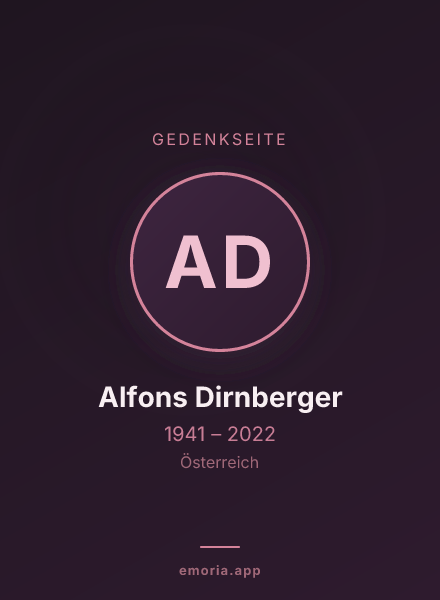 Gedenkportrait von Alfons Dirnberger