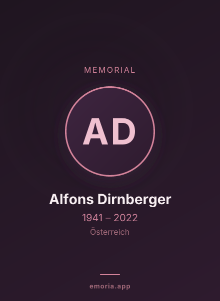 Memorial portrait of Alfons Dirnberger