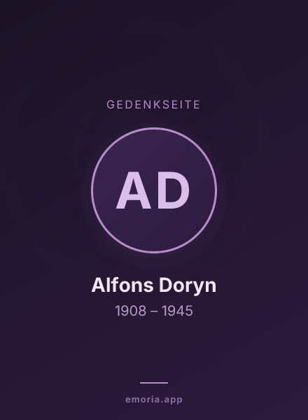 Gedenkportrait von Alfons Doryn