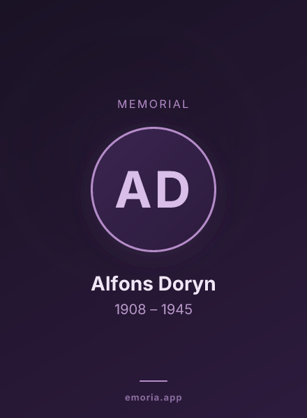 Memorial portrait of Alfons Doryn