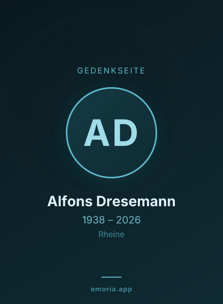 Gedenkportrait von Alfons Dresemann