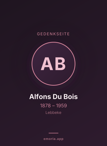 Gedenkportrait von Alfons Du Bois