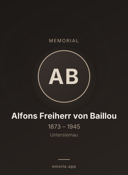 Memorial portrait of Alfons Freiherr von Baillou