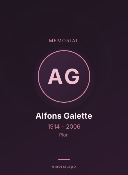 Memorial portrait of Alfons Galette