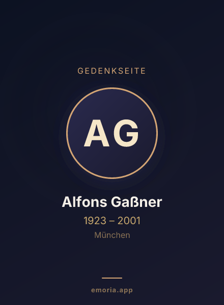 Gedenkportrait von Alfons Gaßner