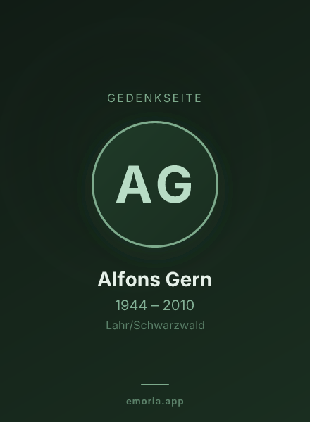Gedenkportrait von Alfons Gern