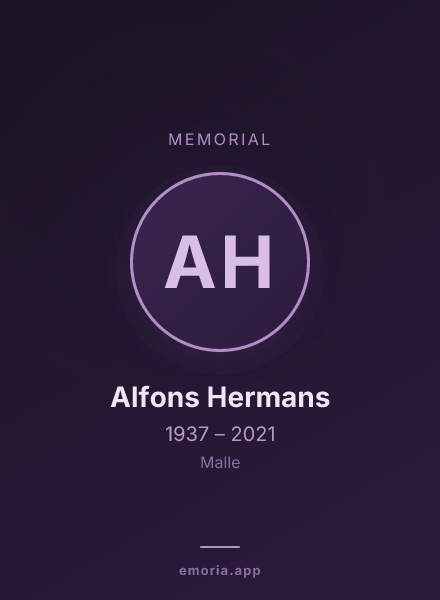 Memorial portrait of Alfons Hermans