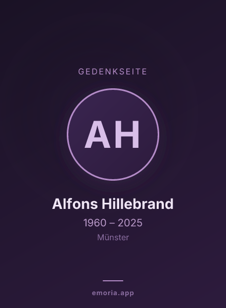Gedenkportrait von Alfons Hillebrand