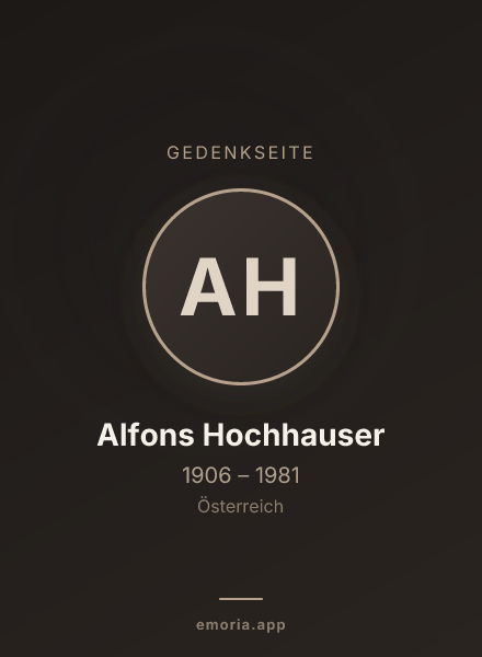 Gedenkportrait von Alfons Hochhauser