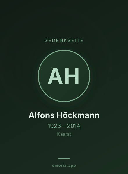 Gedenkportrait von Alfons Höckmann