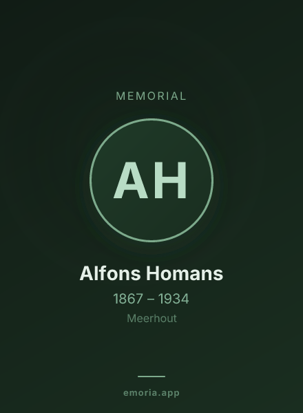 Memorial portrait of Alfons Homans