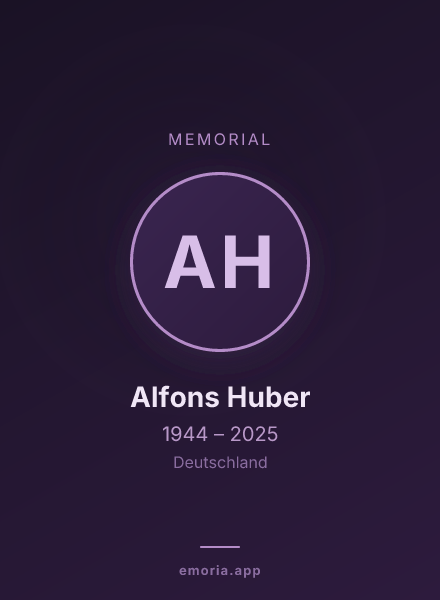 Memorial portrait of Alfons Huber