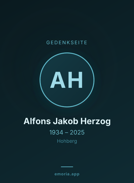 Gedenkportrait von Alfons Jakob Herzog