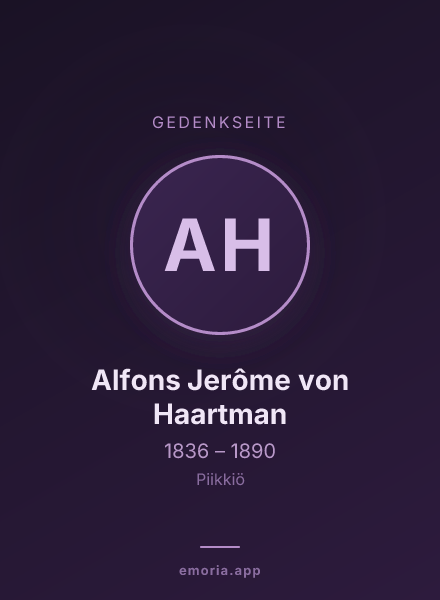 Gedenkportrait von Alfons Jerôme von Haartman