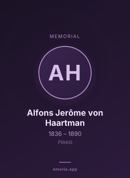 Memorial portrait of Alfons Jerôme von Haartman