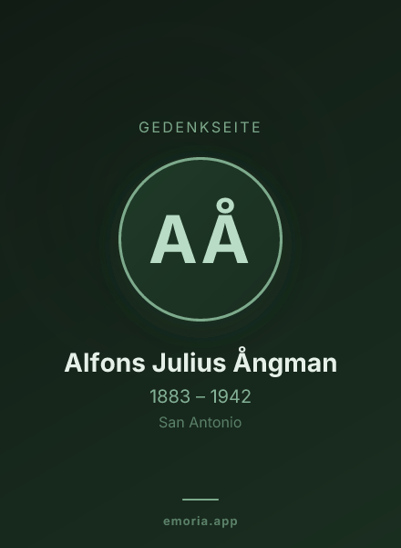 Gedenkportrait von Alfons Julius Ångman