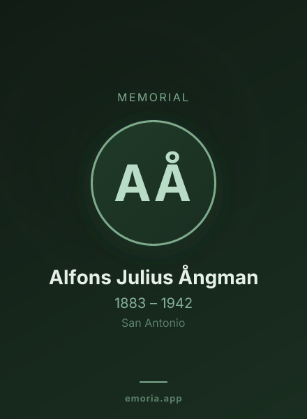 Memorial portrait of Alfons Julius Ångman