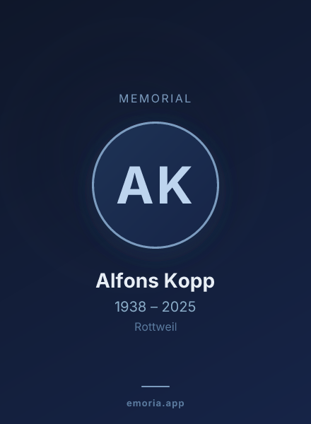 Memorial portrait of Alfons Kopp
