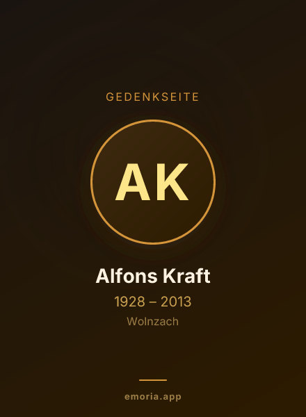 Gedenkportrait von Alfons Kraft