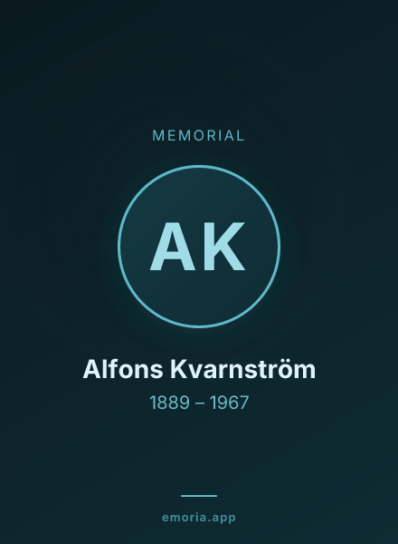 Memorial portrait of Alfons Kvarnström