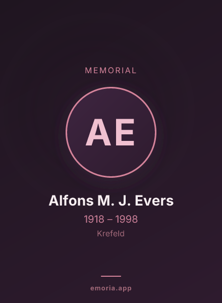 Memorial portrait of Alfons M. J. Evers