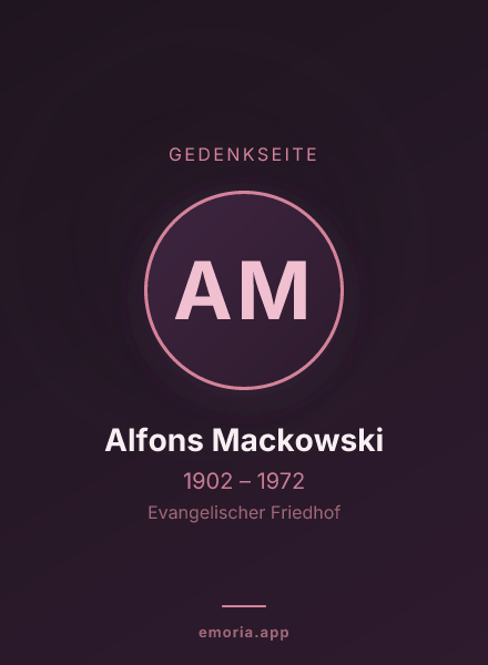 Gedenkportrait von Alfons Mackowski