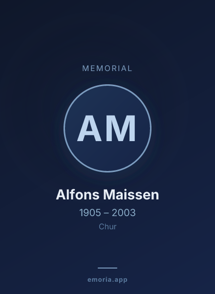 Memorial portrait of Alfons Maissen