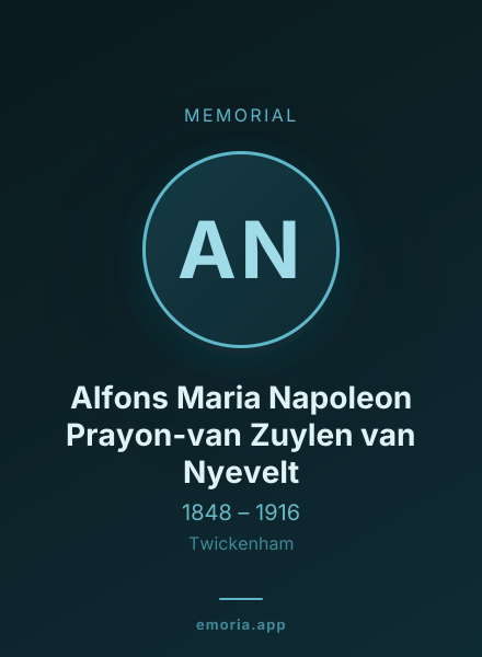 Memorial portrait of Alfons Maria Napoleon Prayon-van Zuylen van Nyevelt