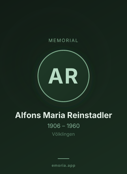 Memorial portrait of Alfons Maria Reinstadler