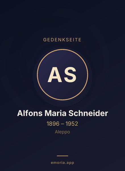 Gedenkportrait von Alfons Maria Schneider