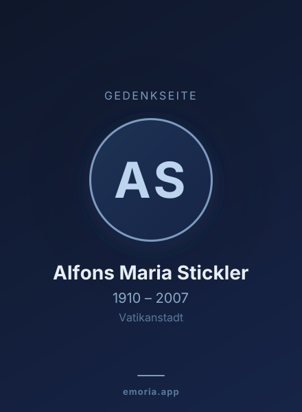 Gedenkportrait von Alfons Maria Stickler