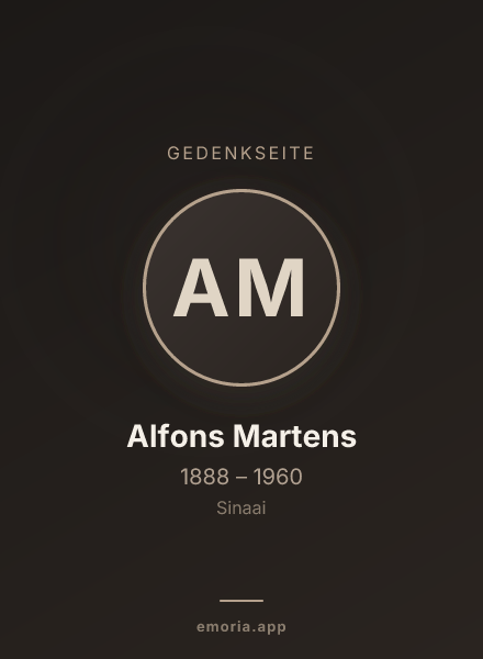 Gedenkportrait von Alfons Martens