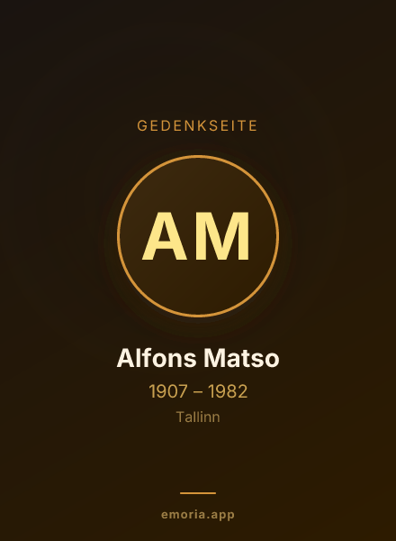 Gedenkportrait von Alfons Matso