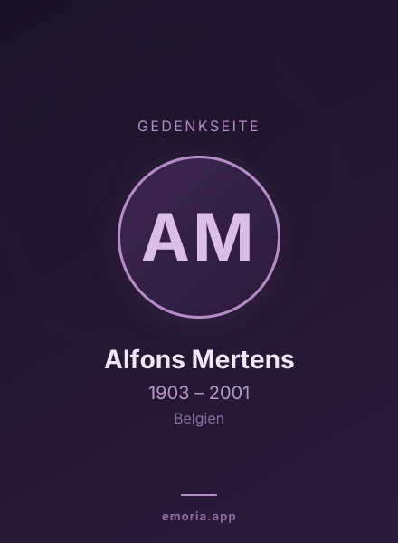 Gedenkportrait von Alfons Mertens