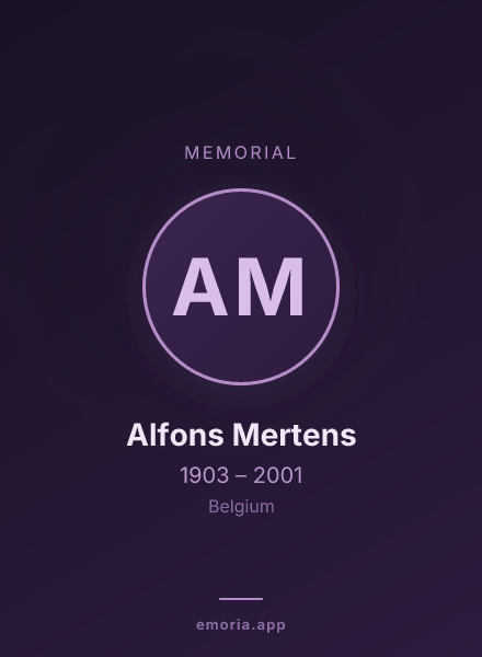Memorial portrait of Alfons Mertens
