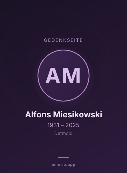 Gedenkportrait von Alfons Miesikowski