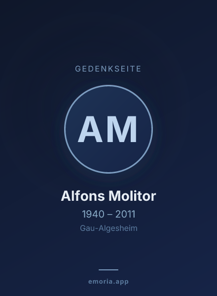 Gedenkportrait von Alfons Molitor