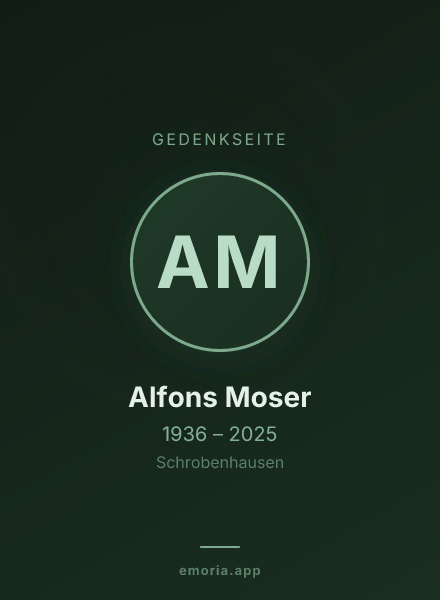 Gedenkportrait von Alfons Moser