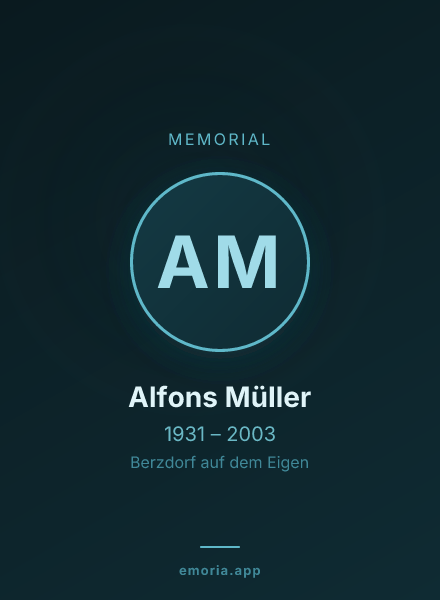 Memorial portrait of Alfons Müller
