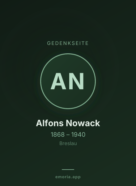 Gedenkportrait von Alfons Nowack