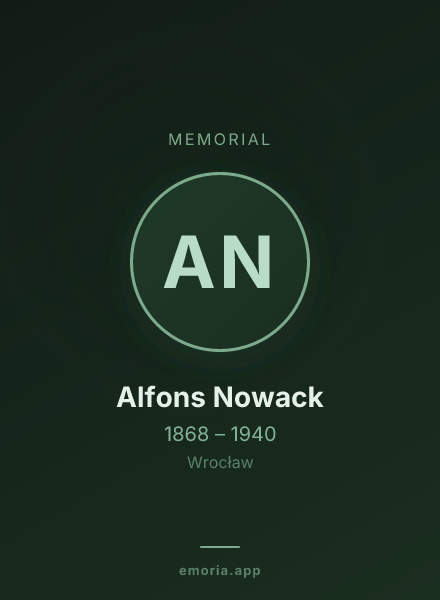 Memorial portrait of Alfons Nowack