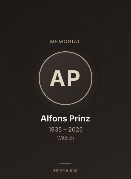 Memorial portrait of Alfons Prinz