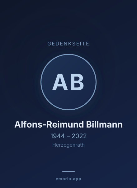 Gedenkportrait von Alfons-Reimund Billmann